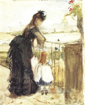  Berthe Lienzo - En el balcón Berthe Morisot